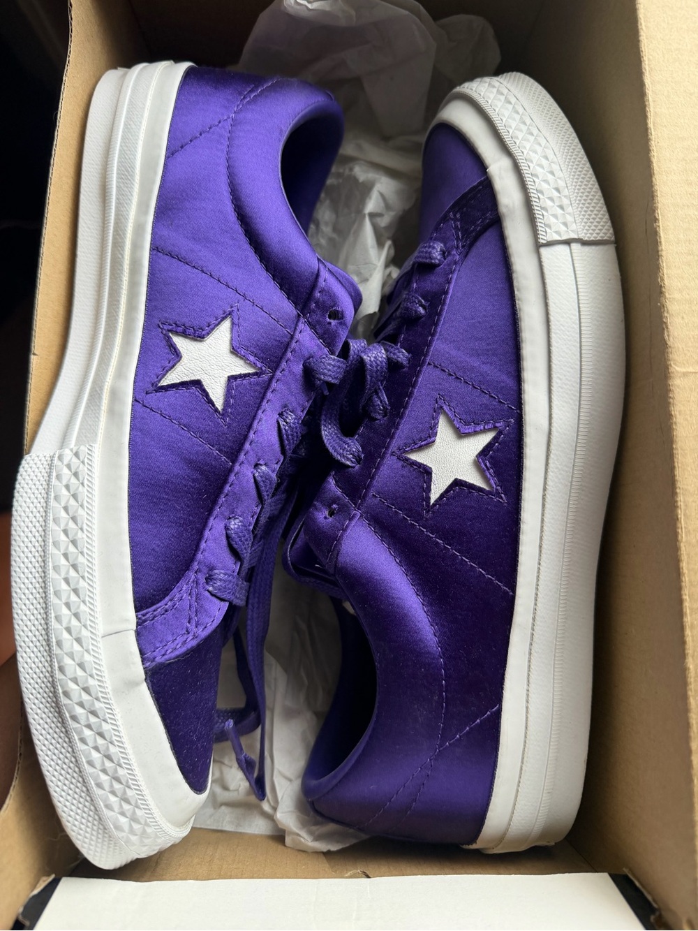 Converse Purple Low-Top Satin Star Sneakers - Women